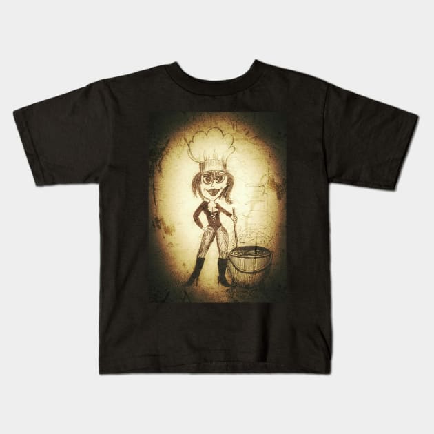 Witch cooks a special brew Kids T-Shirt by Matt Starr Fine Art